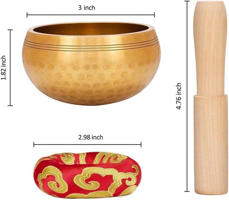 YouMedi Tibetan Singing Bowl Set - Meditation Sound Bowl Cushion with Wooden Striker for Yoga, Meditation & Relaxation, Mindfulness,Chakra Healing, Stress Relief, Self-Regulation - Image 2